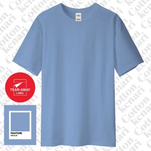 kaos basic mid blue [ cotton combed 30s oeko tex] kaos polos cotton kenari